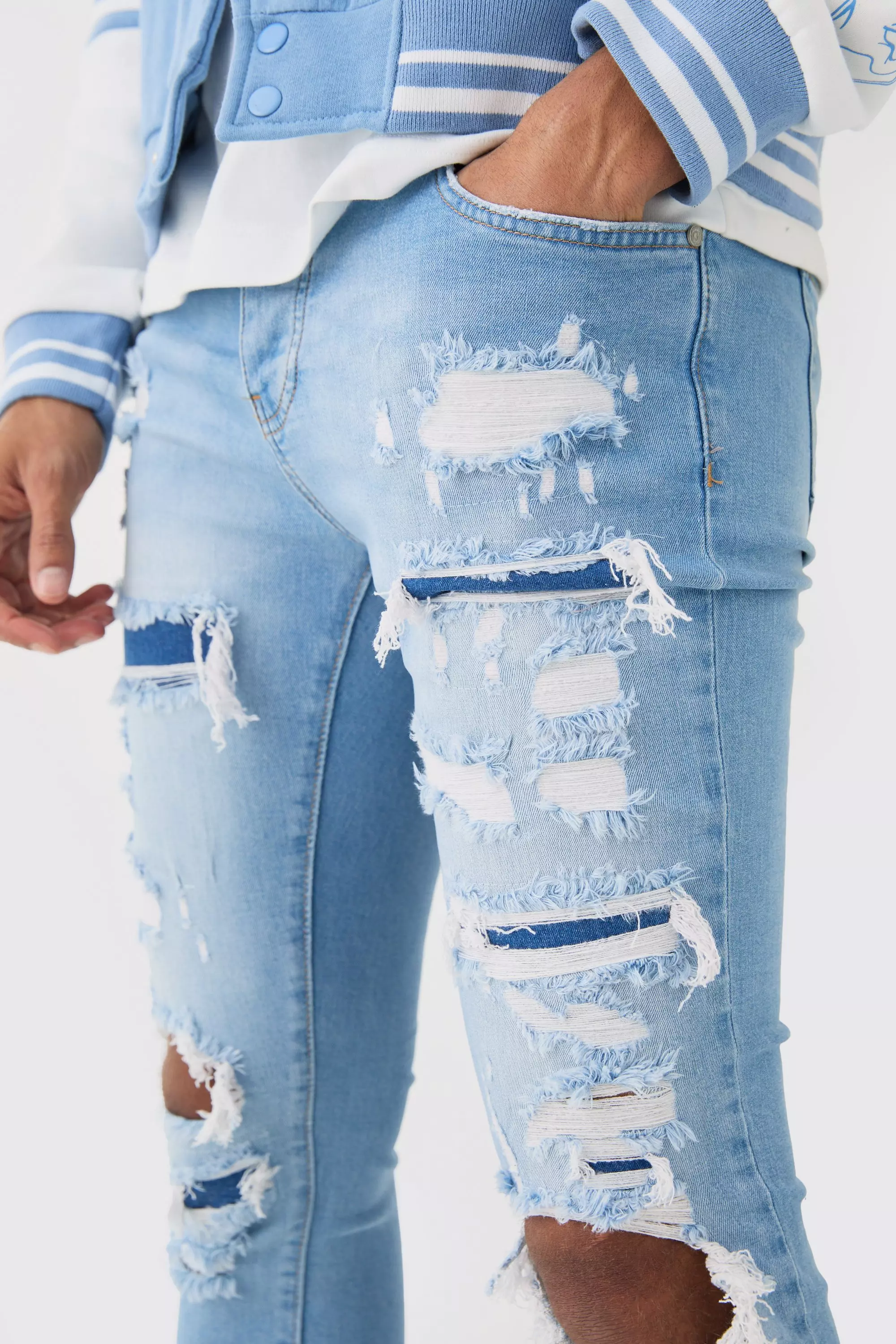 Bleached shops skinny jeans mens